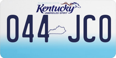 KY license plate 044JCO