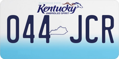 KY license plate 044JCR