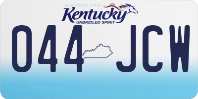 KY license plate 044JCW