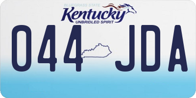 KY license plate 044JDA