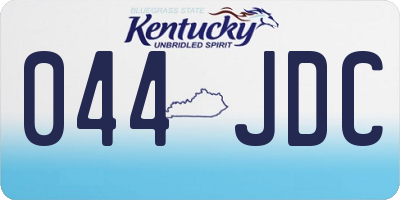 KY license plate 044JDC