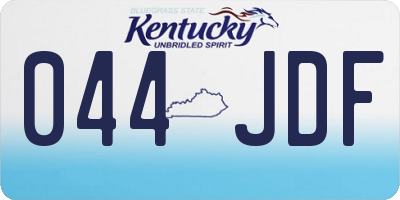 KY license plate 044JDF