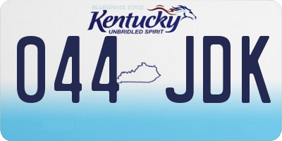 KY license plate 044JDK