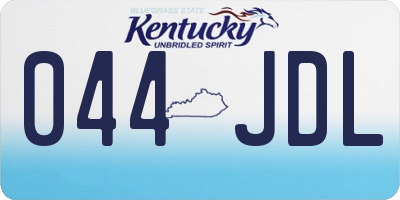 KY license plate 044JDL