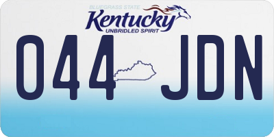 KY license plate 044JDN