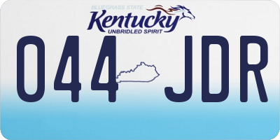 KY license plate 044JDR