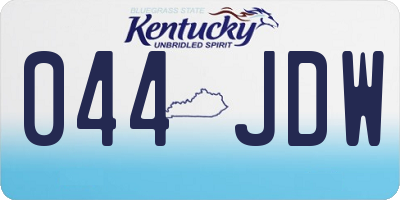 KY license plate 044JDW