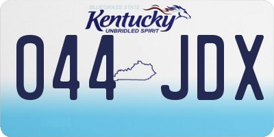 KY license plate 044JDX