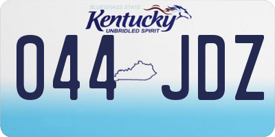 KY license plate 044JDZ