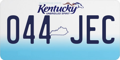 KY license plate 044JEC