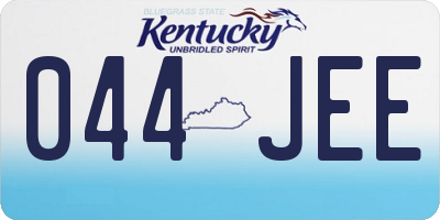 KY license plate 044JEE