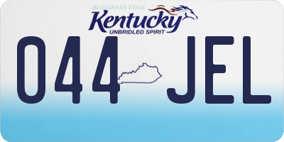 KY license plate 044JEL
