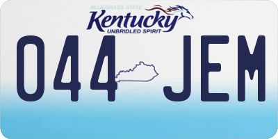KY license plate 044JEM