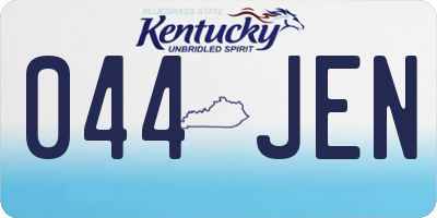 KY license plate 044JEN
