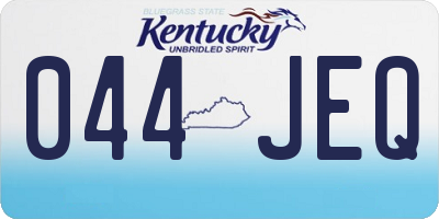 KY license plate 044JEQ