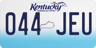 KY license plate 044JEU