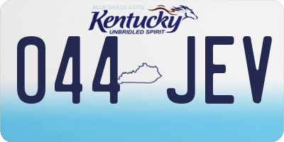 KY license plate 044JEV