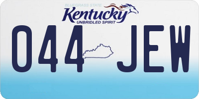 KY license plate 044JEW