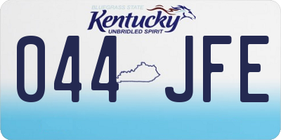KY license plate 044JFE