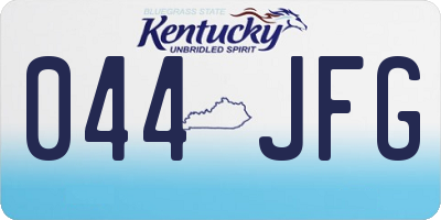 KY license plate 044JFG