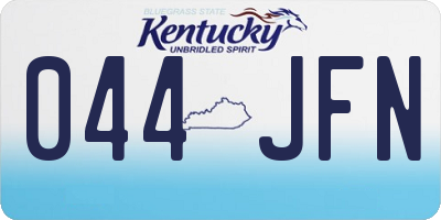 KY license plate 044JFN