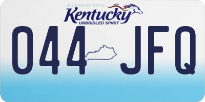 KY license plate 044JFQ