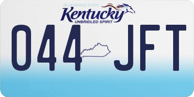 KY license plate 044JFT