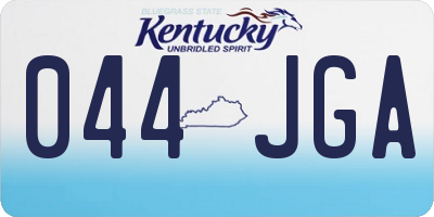 KY license plate 044JGA