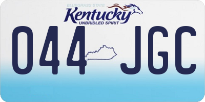 KY license plate 044JGC