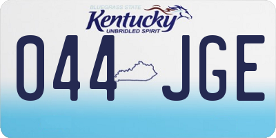 KY license plate 044JGE