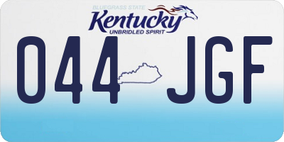 KY license plate 044JGF