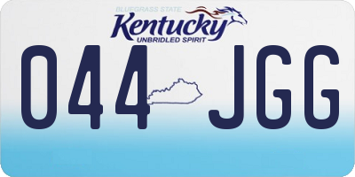KY license plate 044JGG