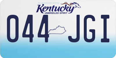 KY license plate 044JGI
