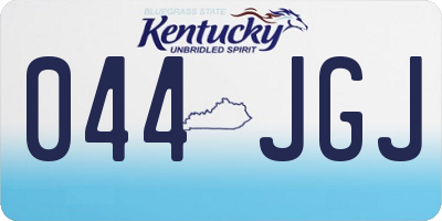 KY license plate 044JGJ