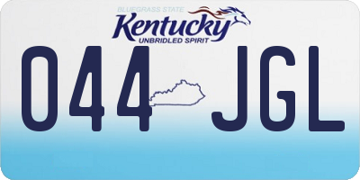 KY license plate 044JGL