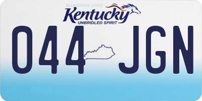 KY license plate 044JGN