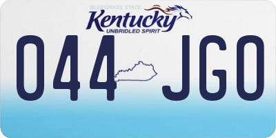KY license plate 044JGO