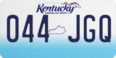 KY license plate 044JGQ