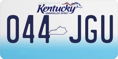 KY license plate 044JGU