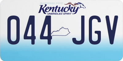 KY license plate 044JGV