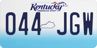 KY license plate 044JGW
