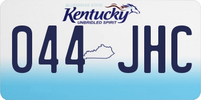 KY license plate 044JHC
