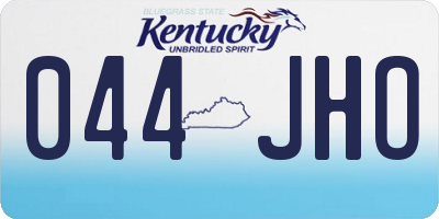 KY license plate 044JHO