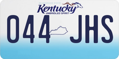 KY license plate 044JHS