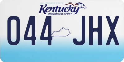 KY license plate 044JHX