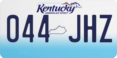 KY license plate 044JHZ