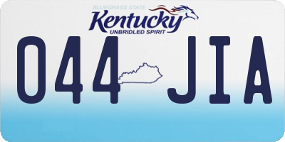 KY license plate 044JIA