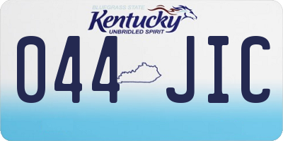 KY license plate 044JIC
