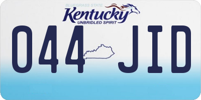 KY license plate 044JID