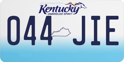 KY license plate 044JIE